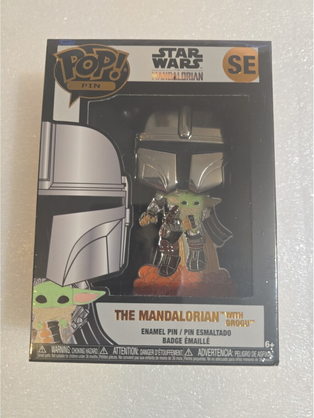 Star Wars Funko POP Enamel PIN The Mandalorian w/ Grogu SE Vaulted Sealed